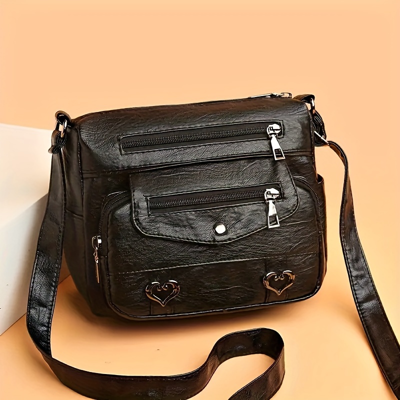 vintage multi pocket crossbody bag retro shoulder bag - Temu