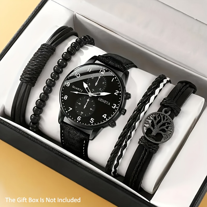 Men's Quartz Watch & Bracelet (watch Set) - Temu