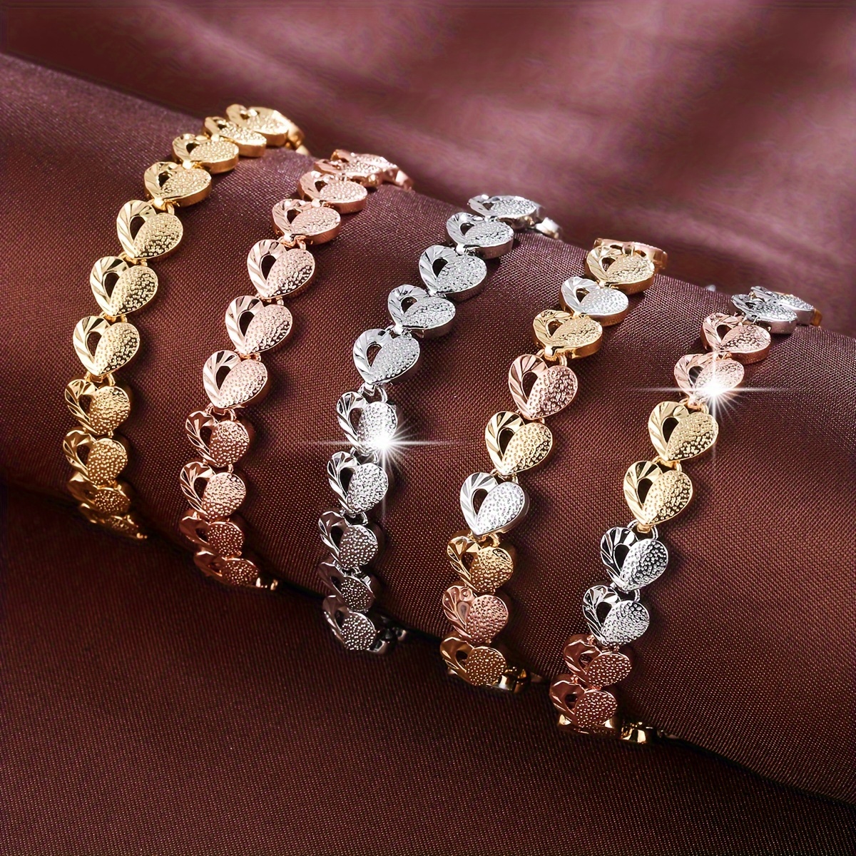 Delicate Women's Heart Bracelet, Daily Wear