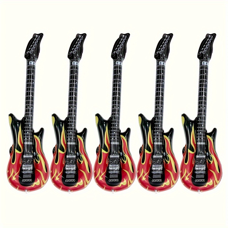 

Inflatable Flame Guitar Toy, 93cm/36.6inch Large Guitar Balloon, Rock Music Party Party Decoration Props Inflatable Musical Instrument, Novelty Toys