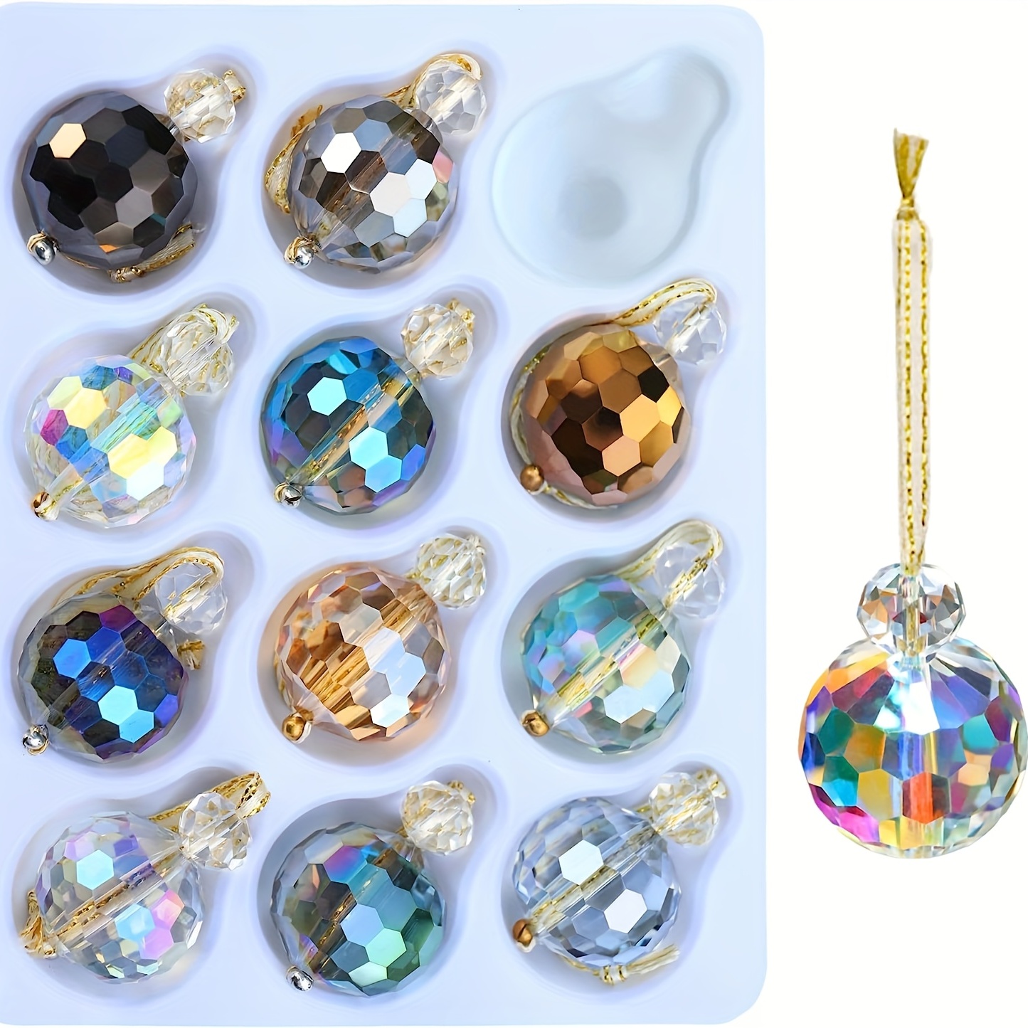 Colorful Crystals Pendant With Suncatchers Beads Glass Ball - Temu