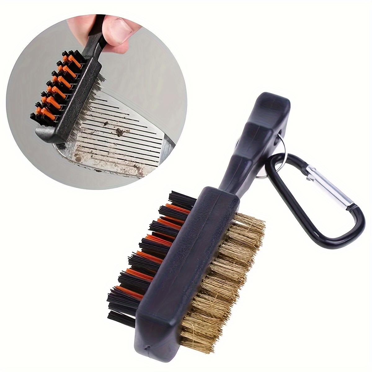 

Club Cleaning Brush With Dual-sided Metal - Essential Accessory For Performance, Includes Carabiner Clip