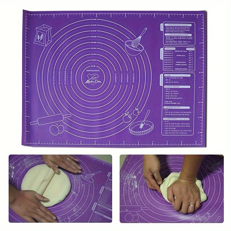 

1pc, Extra Large Silicone Pastry Mat, Non-stick Baking Mat, Counter Mat, Pastry Board Rolling Dough Mats, For Bread, Candy, Cookie Making, Baking Tools, Kitchen Gadgets, Kitchen Accessories