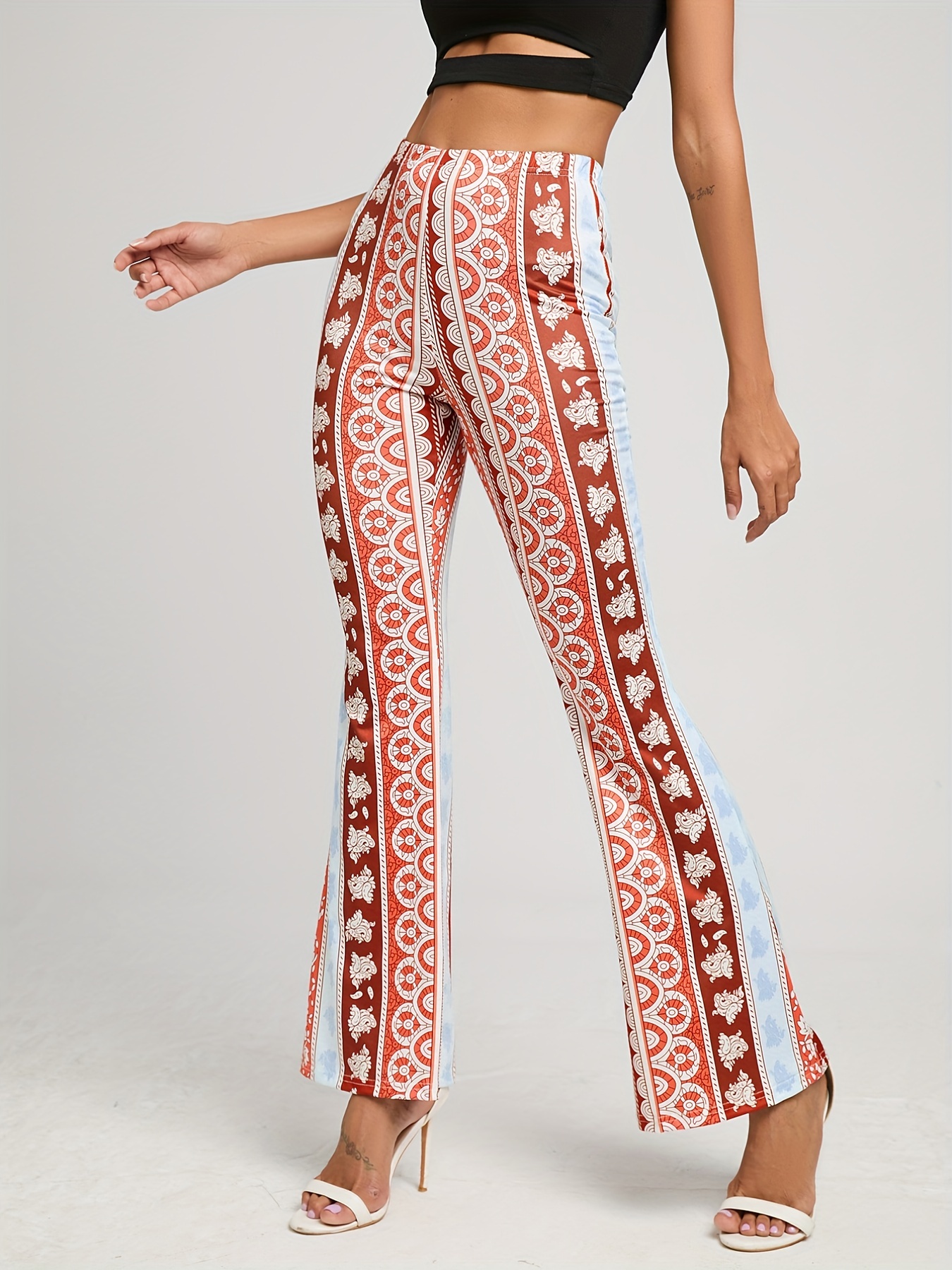 Desert Dreamer Flare Pants - Blue  Printed flare pants, Flare pants,  Outfits with leggings