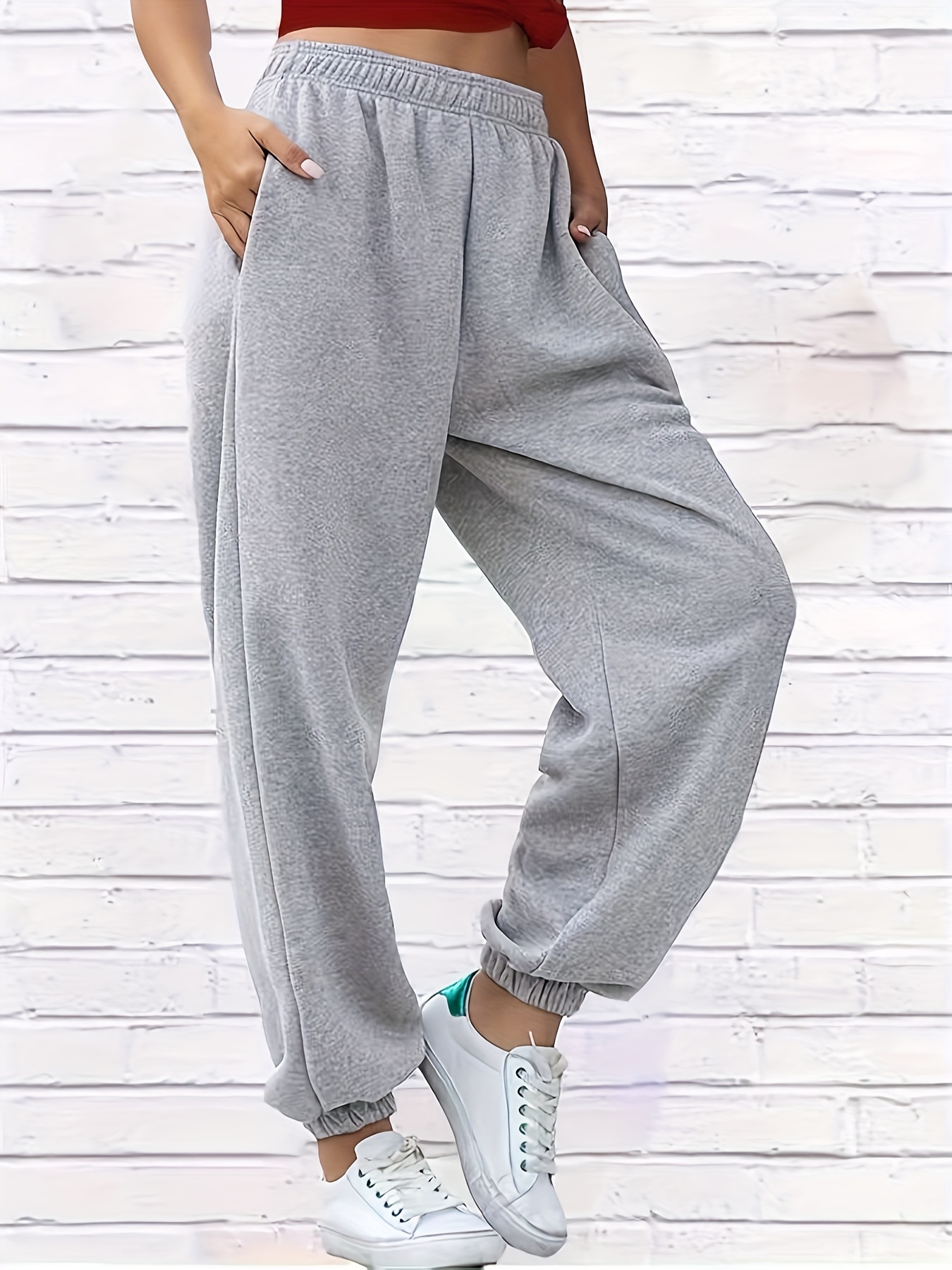 Trousers for Women Women Fashion Soild Plush Thickened Sweatpants Harlan  Pants Loose Large Warm Casual Pants, Black, Small : : Clothing,  Shoes & Accessories