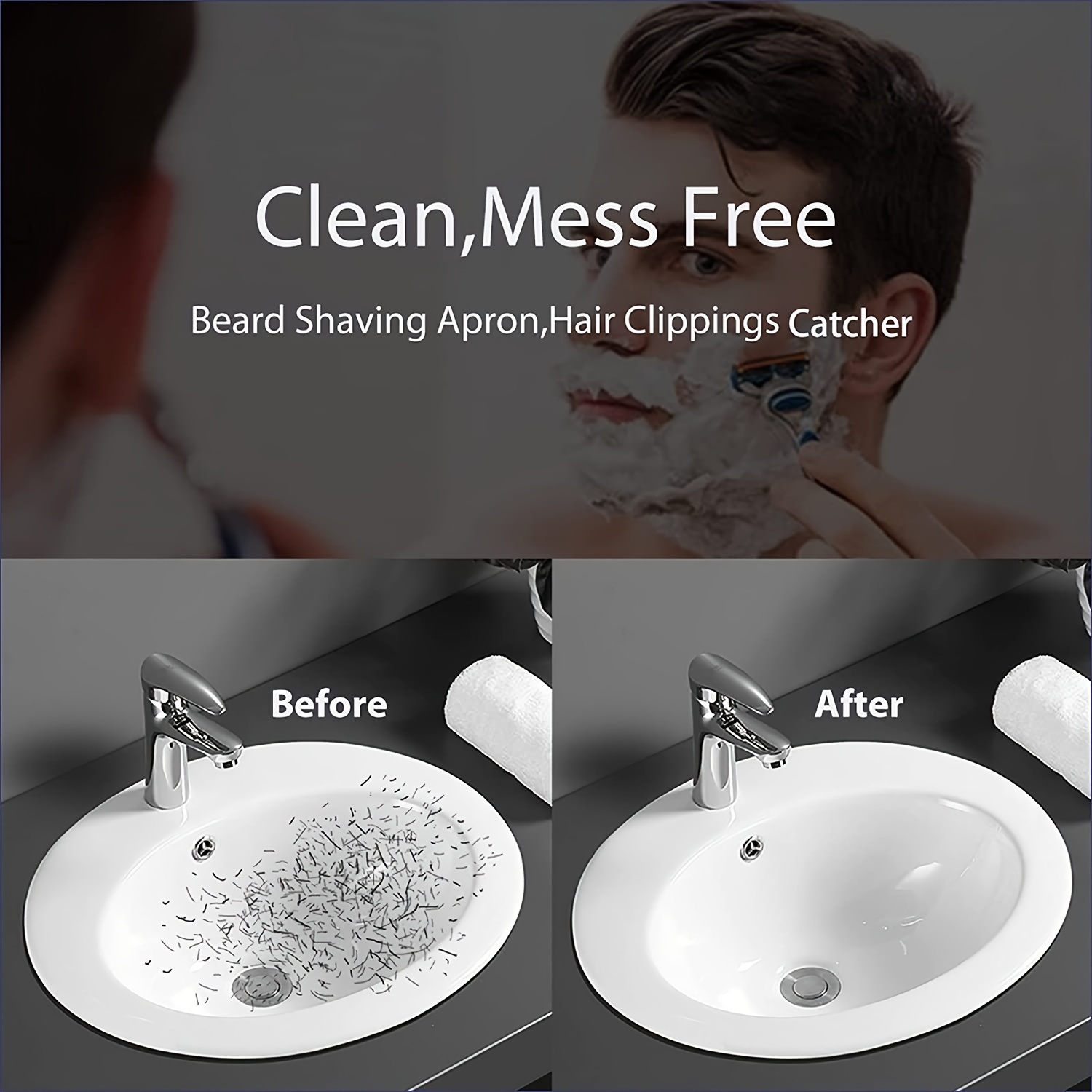 New Beard Shaving Apron Clean Bathroom Organizer Gift for men Easy Use