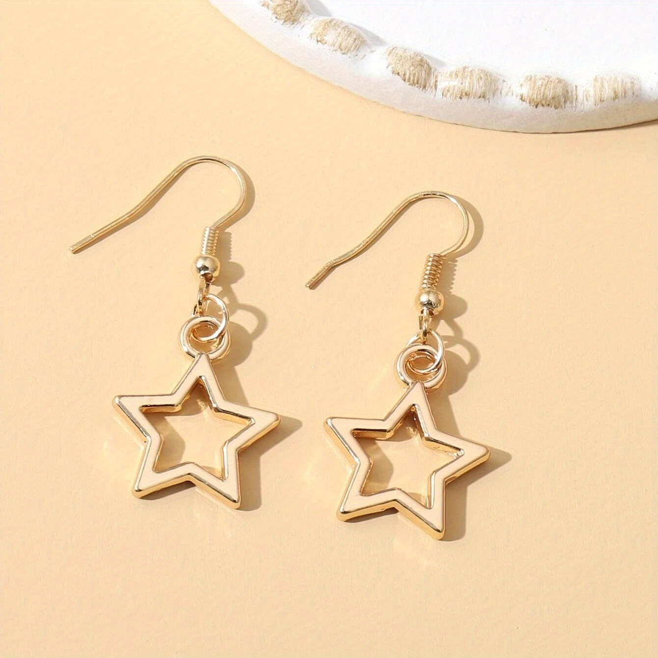 Hollow Star Shape Drop Earrings for Daily Wear