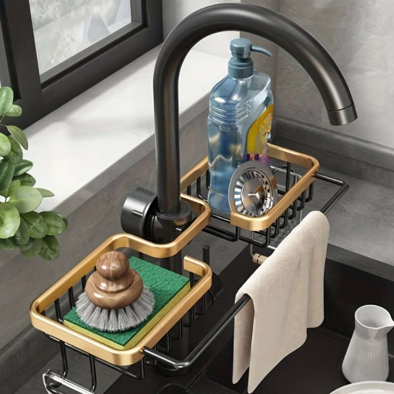 Sink Caddy, Faucet Sponge Holder, Kitchen Sink Organizer, Kitchen Gadgets, Kitchen  Sink Caddy, Bathroom Organizer, Black - Temu United Arab Emirates