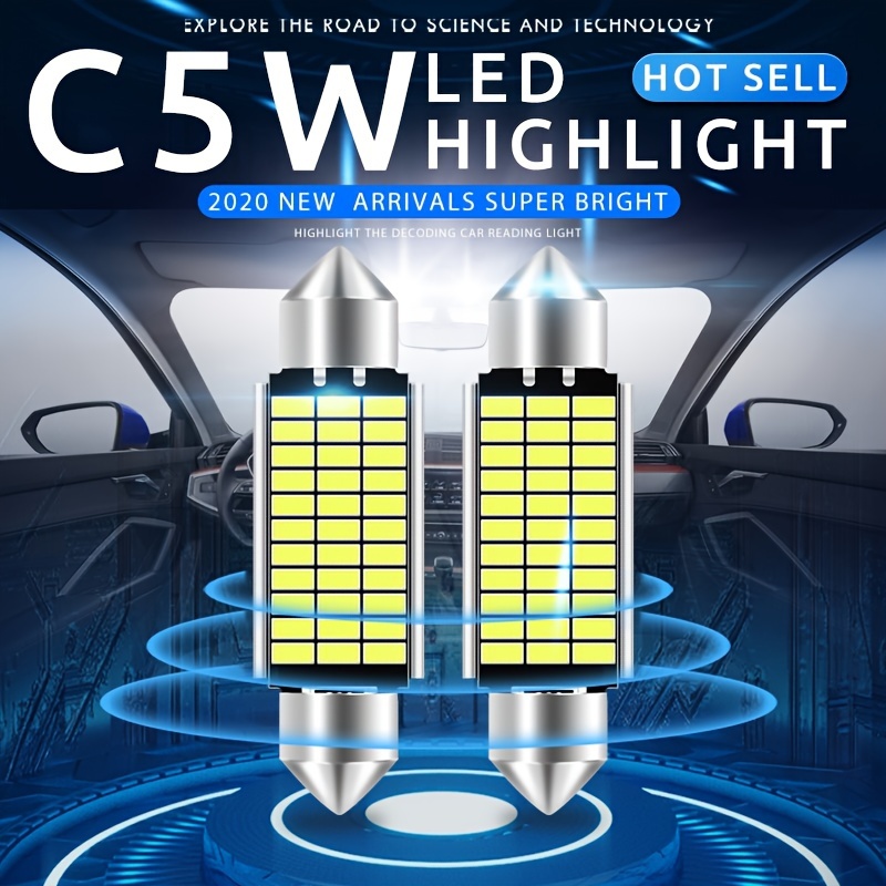 10Pcs C10W C5W LED COB Festoon 31mm 36mm 39mm 41mm Canbus For Cars