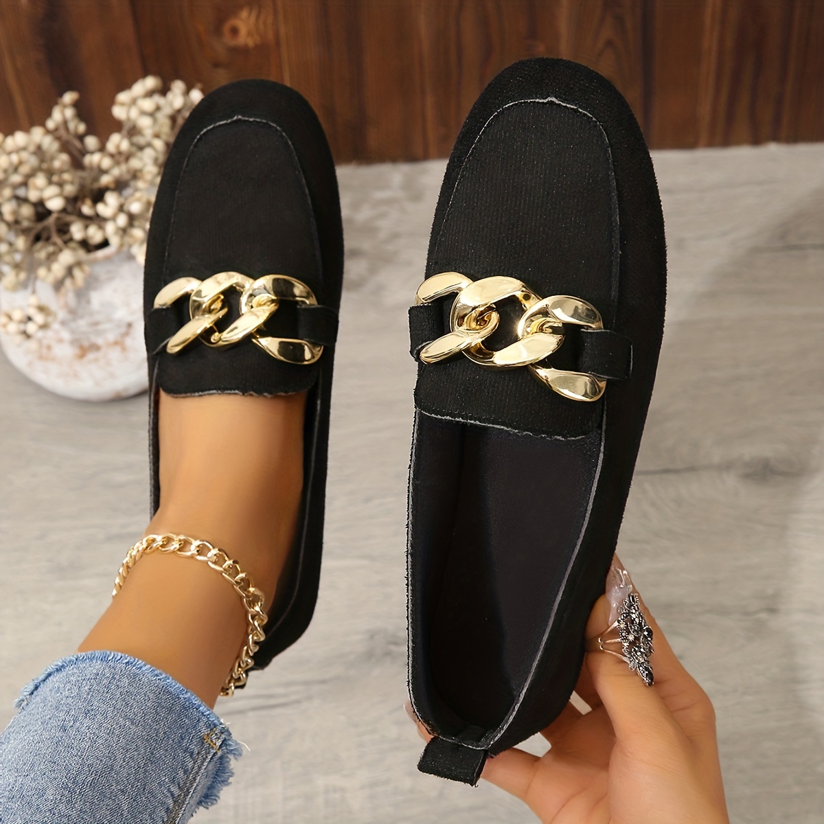 Loafers with best sale gold chain