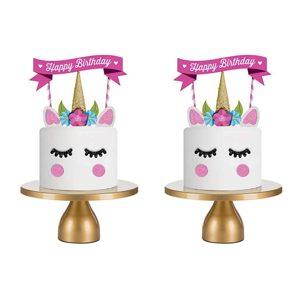 Decoración de unicornio para tartas de unicornio, suministros para fiesta  de cumpleaños, decoración de pastel de unicornio, decoración de unicornio