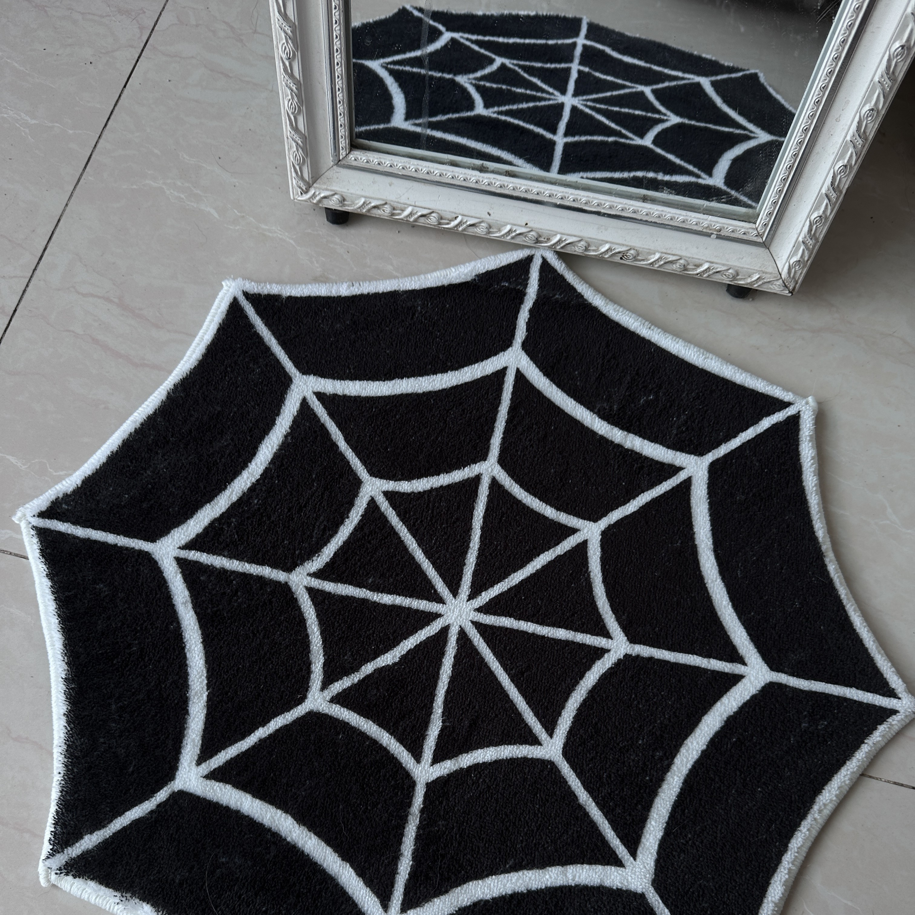 Halloween Spiderweb Pattern Floor Mat Soft And Comfortable - Temu