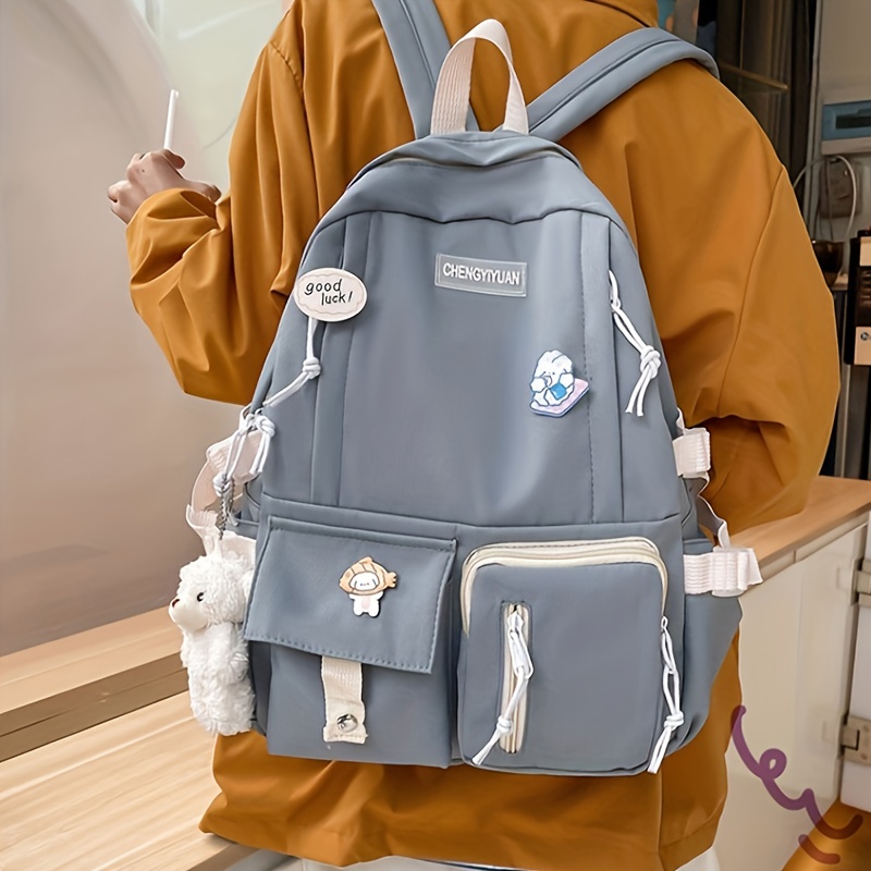 New Cute Backpack Large Capacity Casual Nylon Backpack - Temu