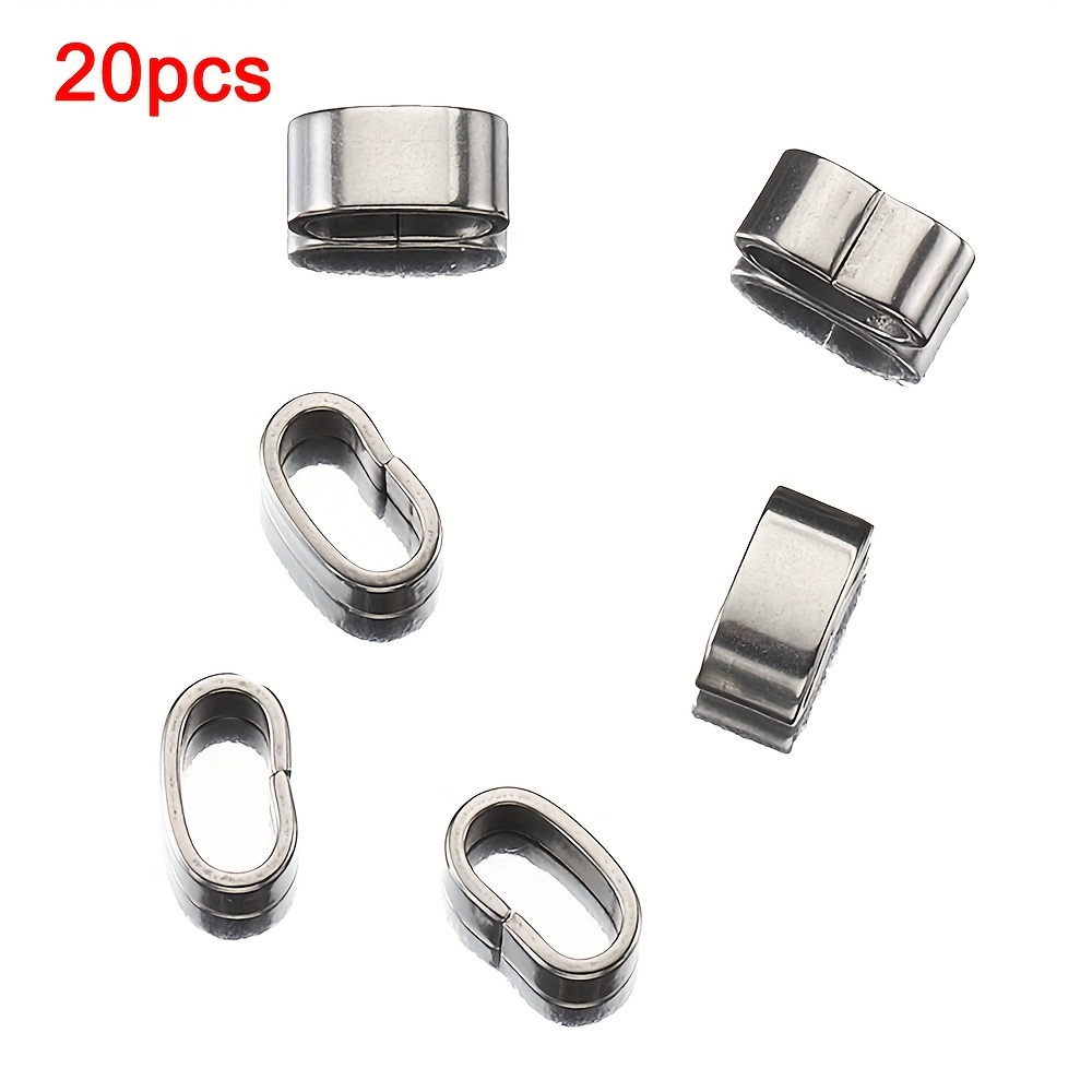 20pcs 304 Stainless Steel Fastener Cord String Crimping Braid Rope End Clip For Bracelet Necklace Making Supplies