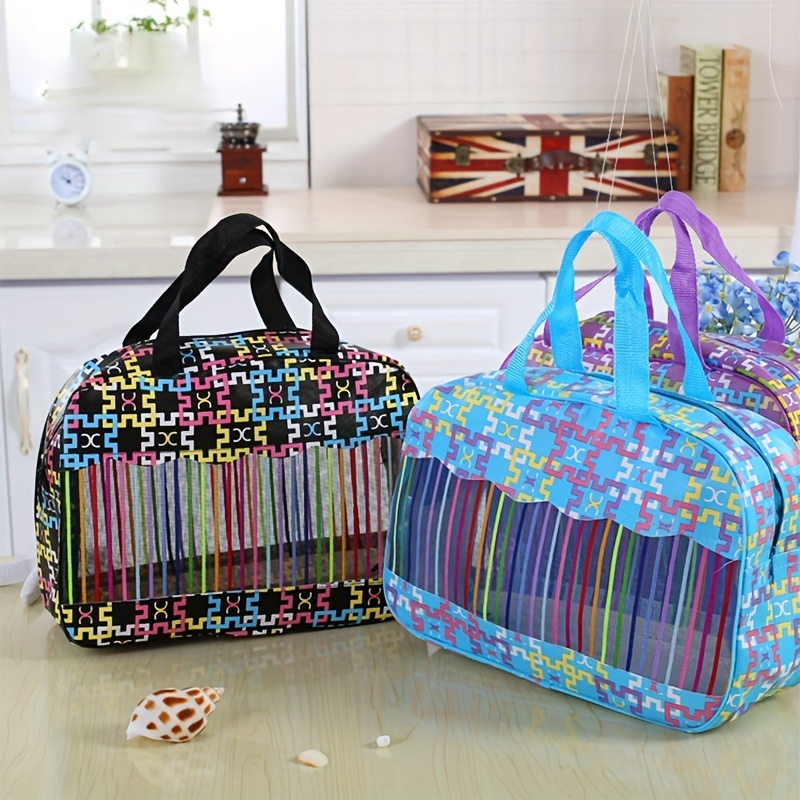 Diamond Pattern Cosmetic Bag Large Capacity Portable Travel Toiletry Makeup  Organizer Storage Bag