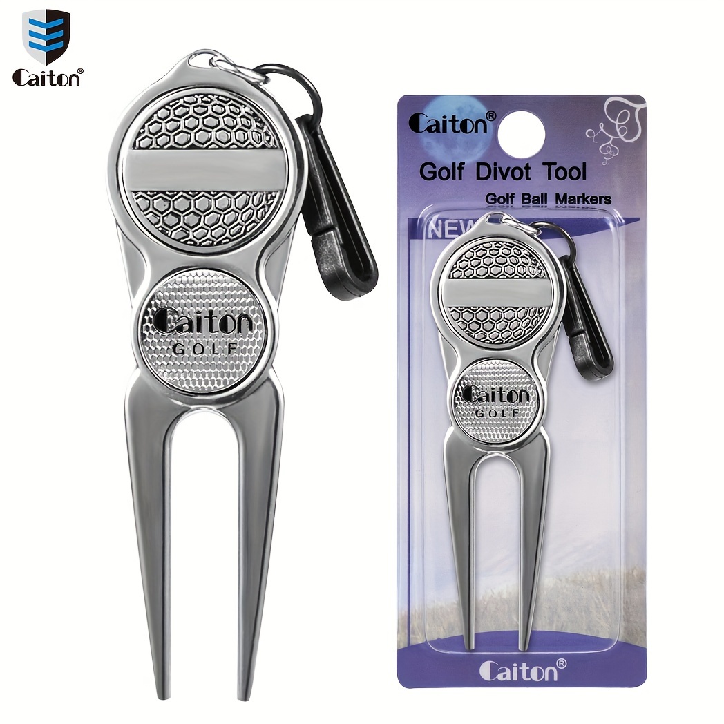 

Golf Fruit Repair Tool Caiton Moon, With 2 Built-in Removable Markers, Silvery Polished Alloy, Quickly Repair Fruit , Enjoy