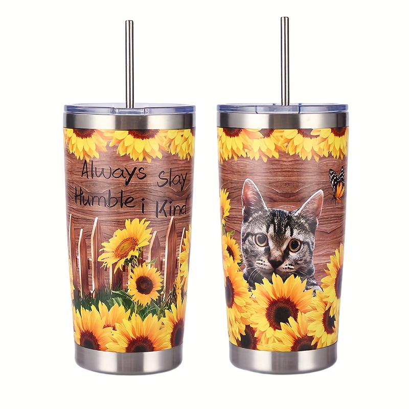 Sunflower Tumbler With Lid And Straw Gifts For Women Tumbler - Temu