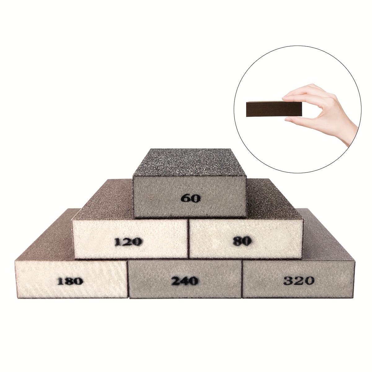 Sanding Sponge, Sanding Blocks, Washable and Reusable Sand Sponge Kit, 8  Pieces (Medium Grade)