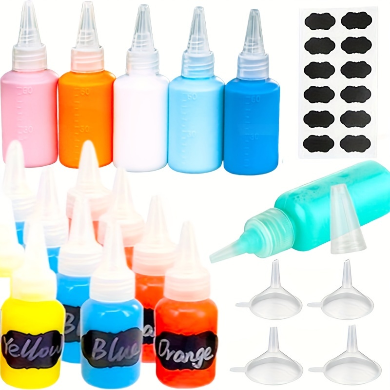 7 Bottles Of 10/20ml Scientific Experimental Pigment Material Water-oil  Plasticine Slime Crystal Mud Color Mixing Manual Pigment