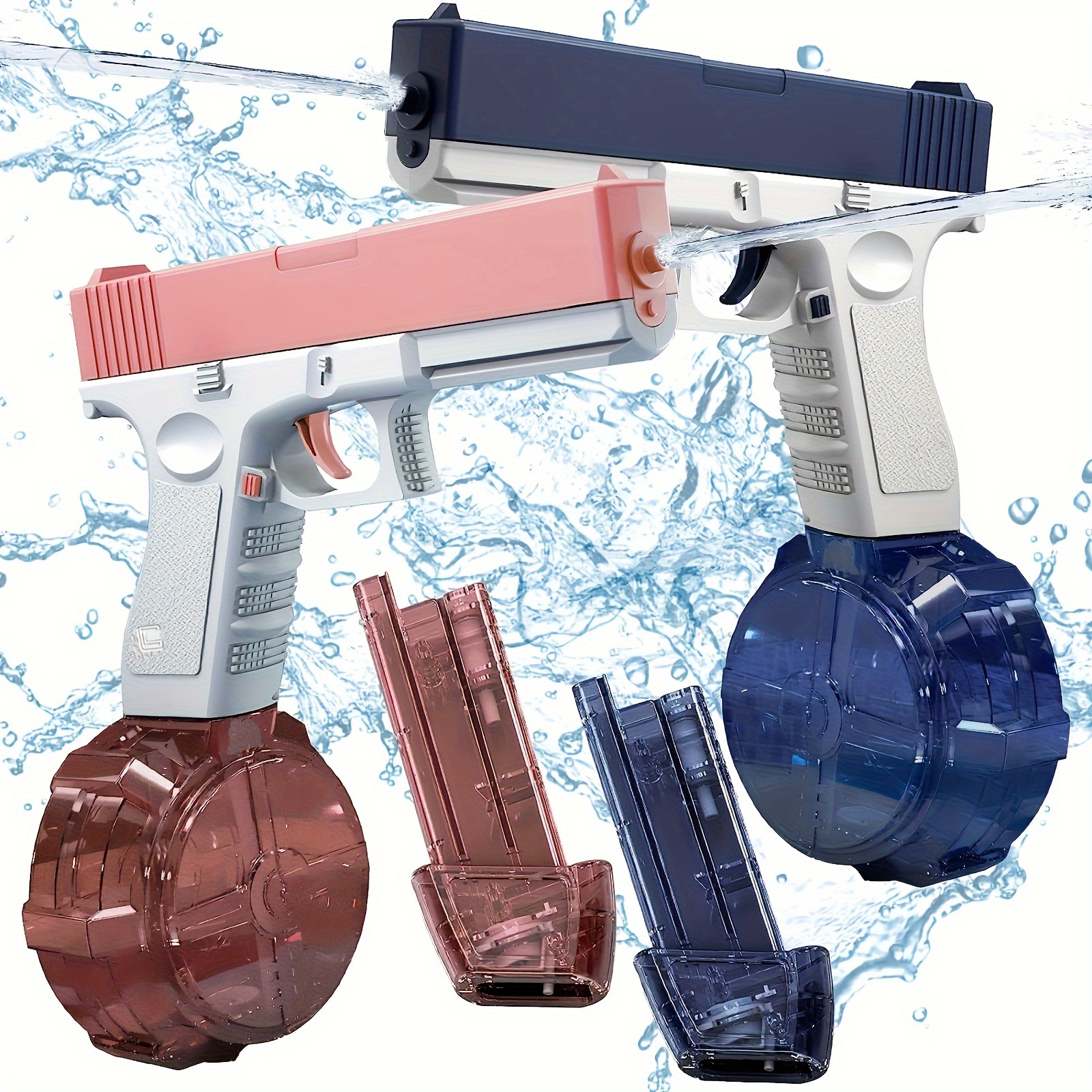 2 Pack Pistolet à eau en mousse, Jouets Blaster à eau pour enfants adultes,  Pistolets à gicler en mousse pour la piscine de plage de fête