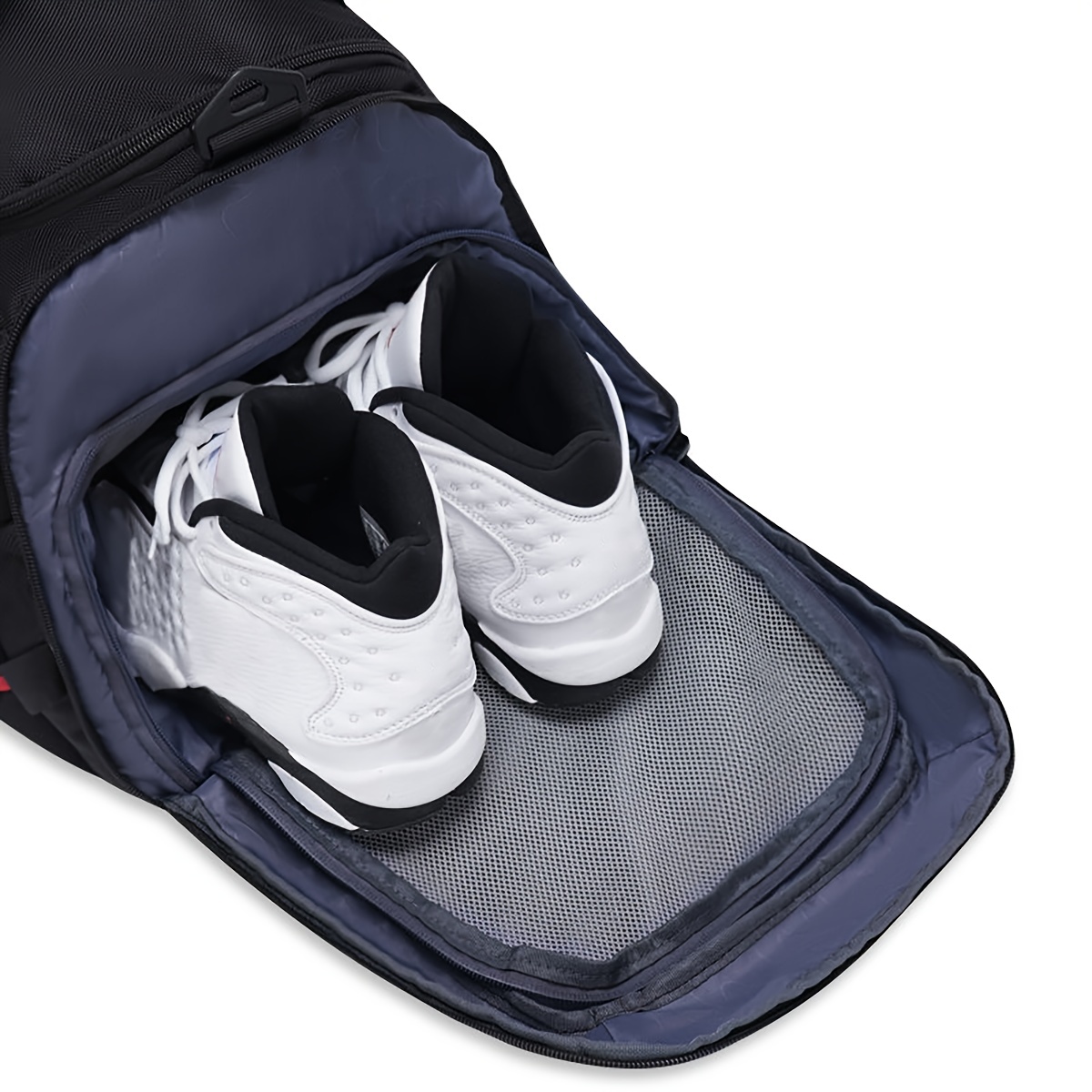 Gym Bag for Men Women - Sports Duffle bag Travel Backpack Weekender  Overnight Bag with Shoes Compartment Black