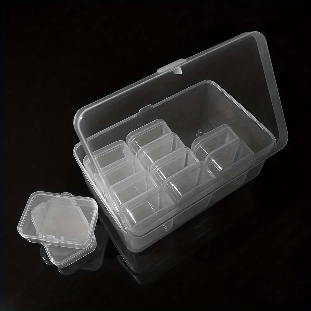 4 Pcs Box Small Clear Boxes Buds Earbuds Plastic Beads Storage Container  Tiny Jewelry 