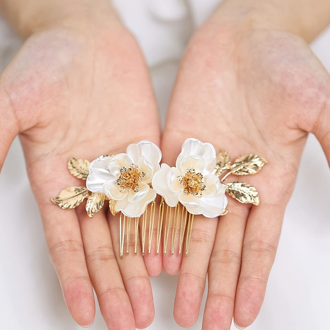 Dried Flowers Comb, Decorative Hair Comb, Wedding Hair Accessory