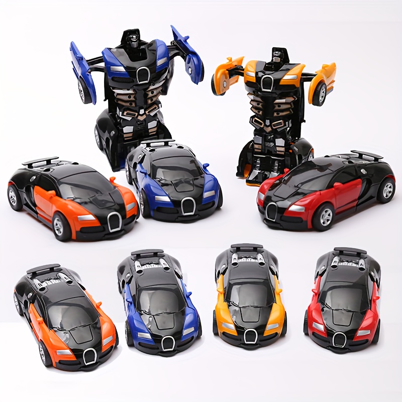

1pc Robot Car Small Robot Lmpact Transform Toy Car Without Battery Automatic Deformation Robot Autobotmodel Car Christmas Halloween Birthday Gifts, Gift For Friends!