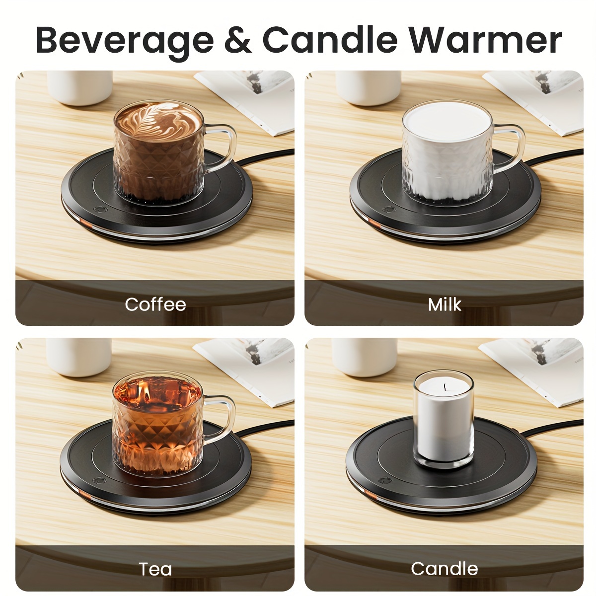 Calentador de café para calentador de tazas de escritorio: calentador de  taza de café Escritorio 2/4/8 horas apagado automático con 5 ajustes de
