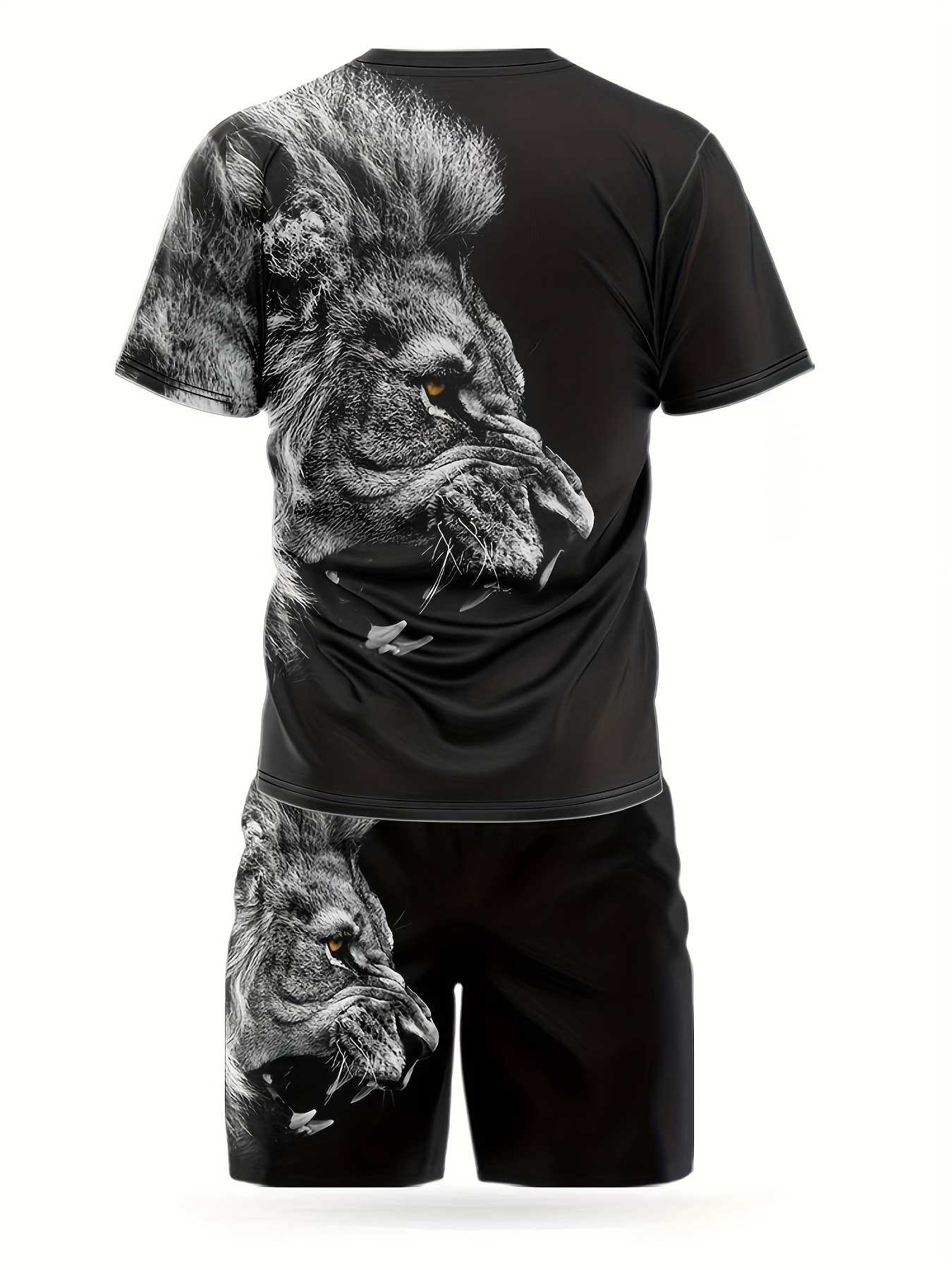 The Lion King Summer 3D Printed men's sets T-shirts Shorts fashion  Sportswear Tracksuit O Neck Short Sleeve Mens Clothes Suit