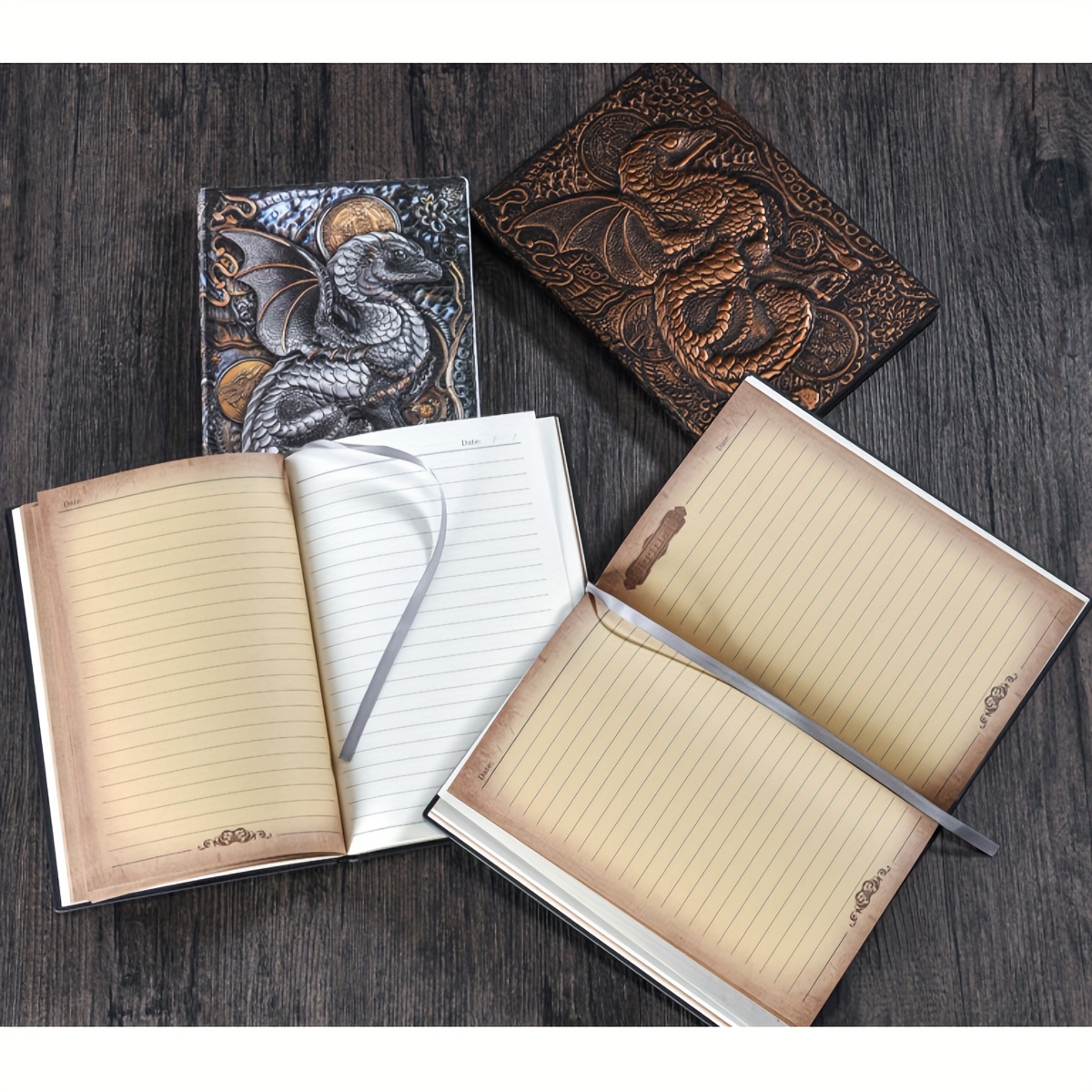 A5 Retro Relief 3D Dragon Notebook, 100 Sheets
