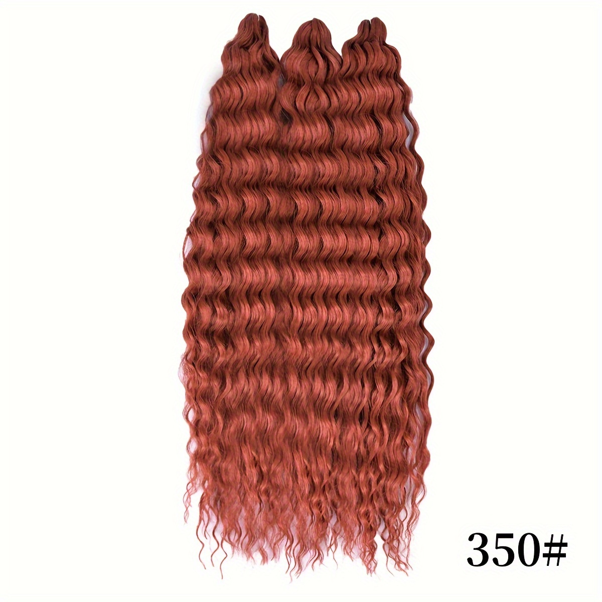 3 PCS Synthetic Braid Hair Ombre Blonde Brown 22 Inch Deep Wave