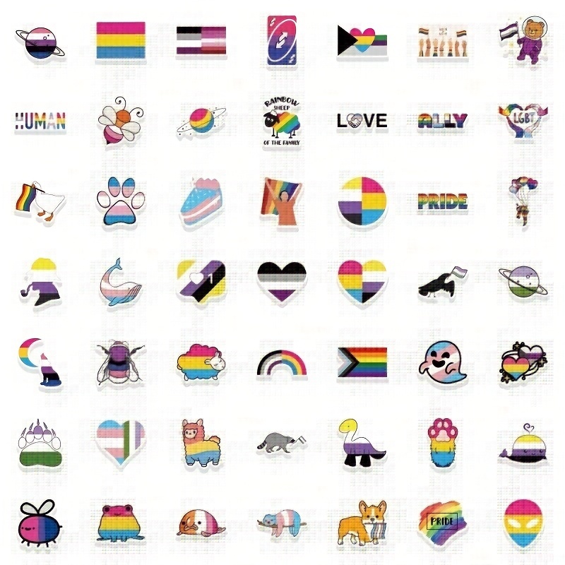 Rainbow Pride Sticker, waterproof LGBTQ stickers, Rainbow stickers