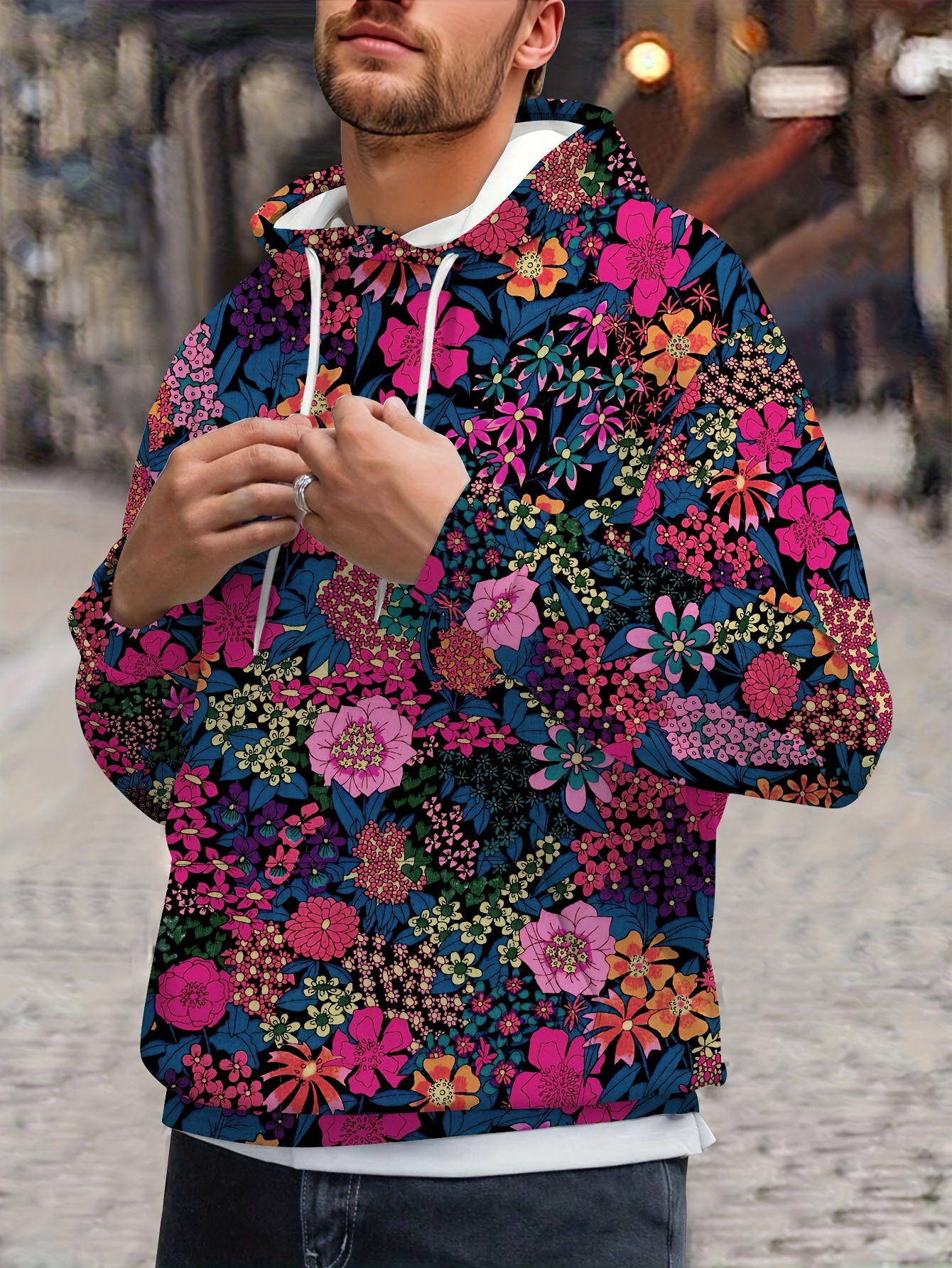 Floral on sale mens sweatshirt