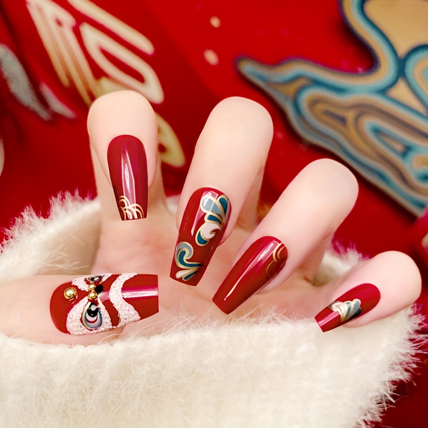 16 nail designs for Chinese New Year 2022