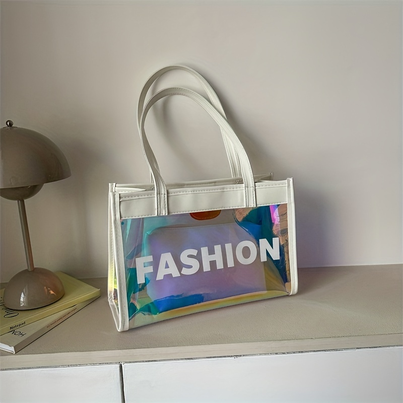 Fashion Clear Tote Bag With Inner Pouch