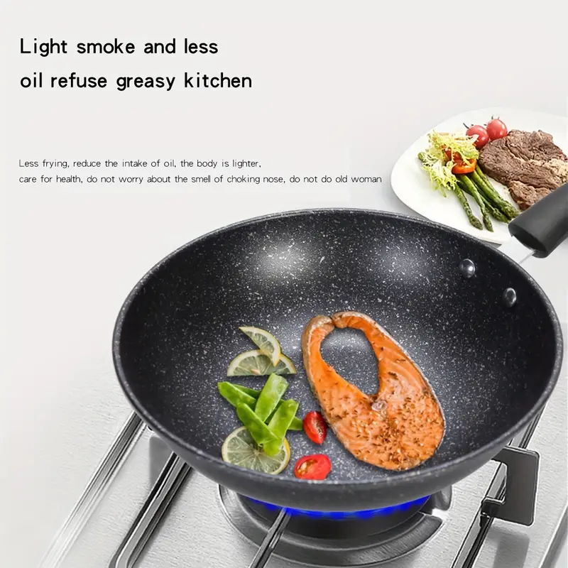 Wok With Lid Cast Iron Cooking Wok Classic Traditional - Temu