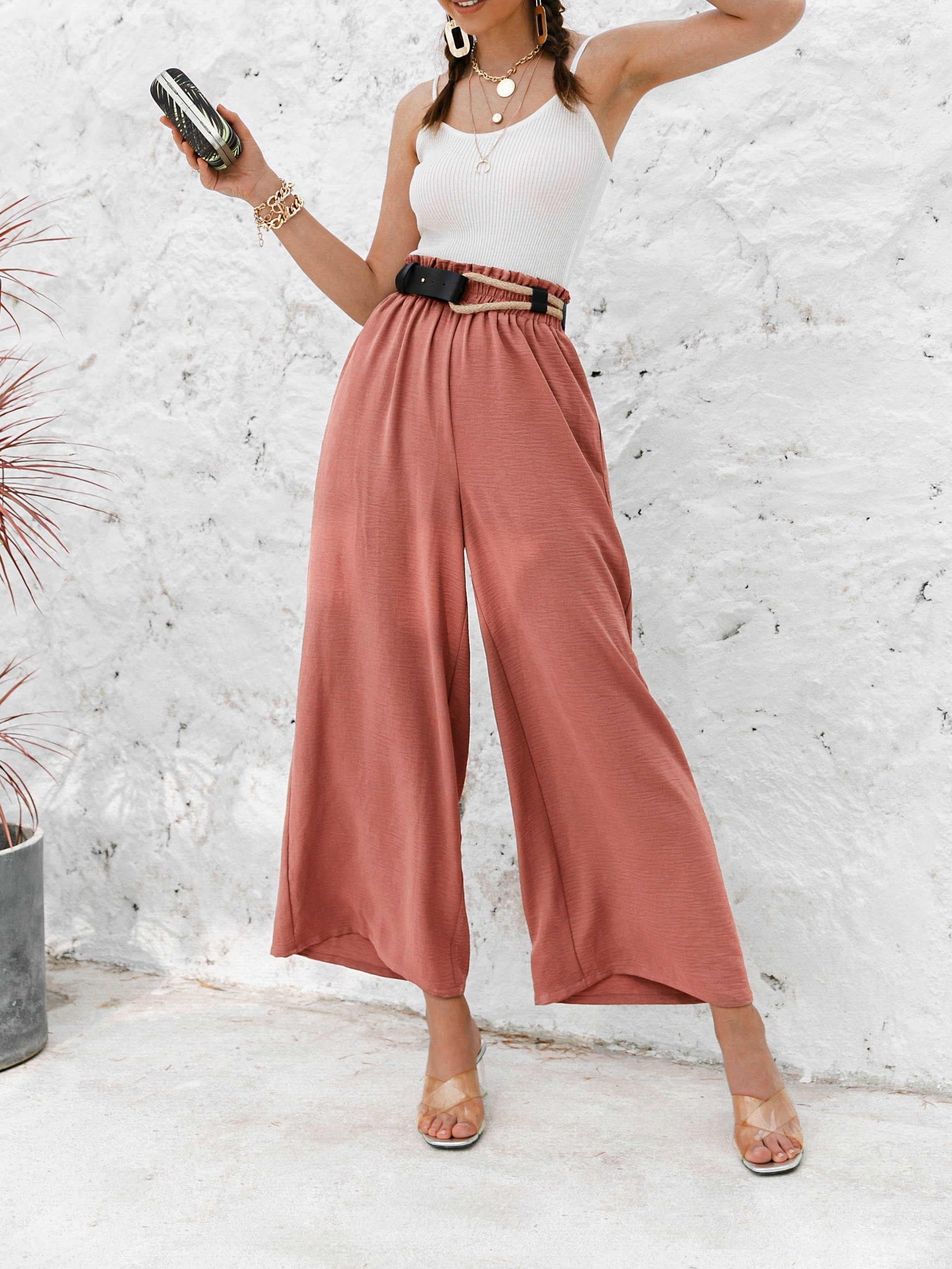 Pantalon palazzo con top hot sale