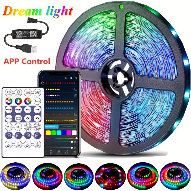 Intelligent Usb Rgb5050 Led Strip Light App Control Color - Temu