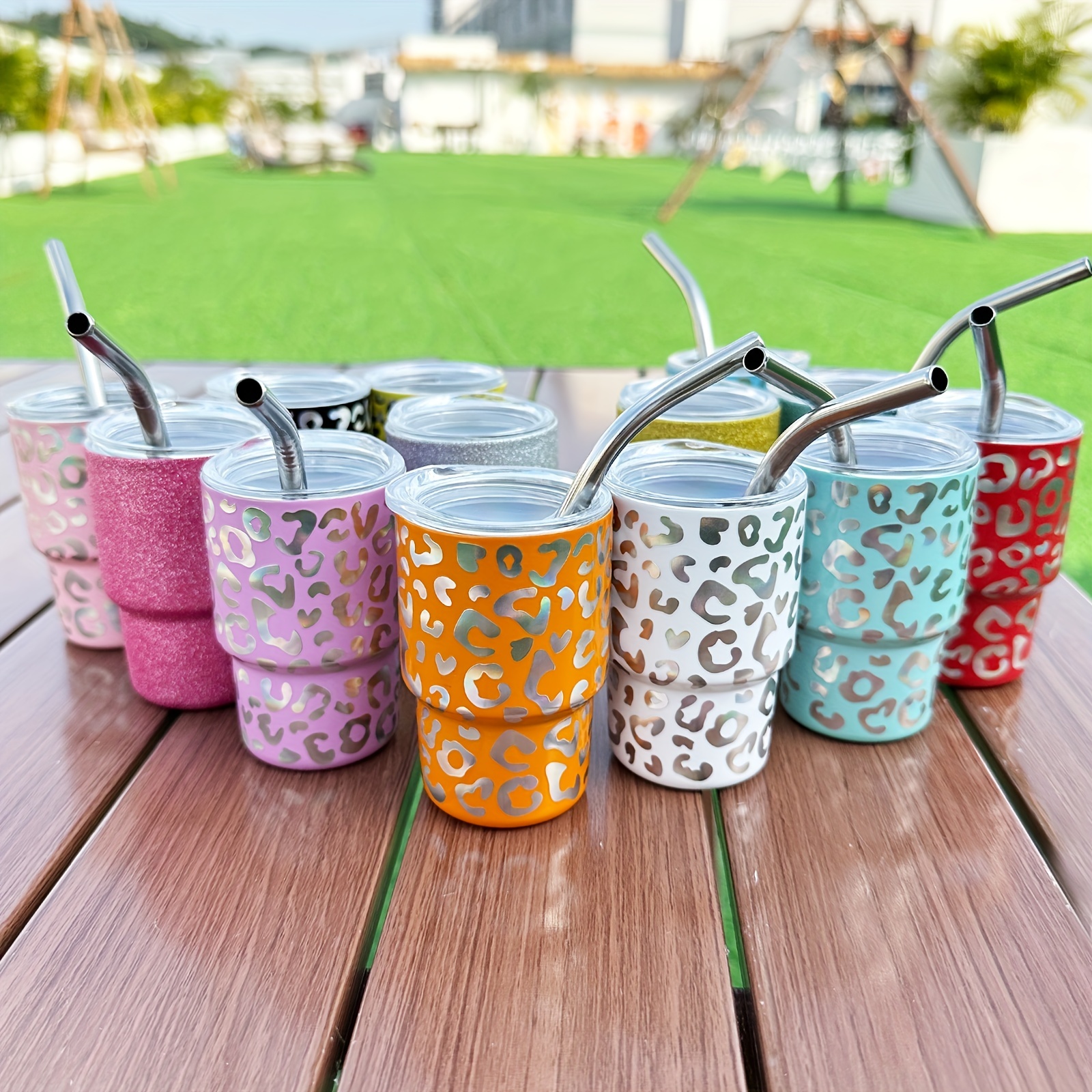 Tumbler Design Shot Cups With Straws, Stainless Steel Shot Glass With Lid  And Straw, Insulated Drinking Cup, For Bar, Pub, Club, Restaurant, Home  Use, Drinkware, Halloween Decor - Temu