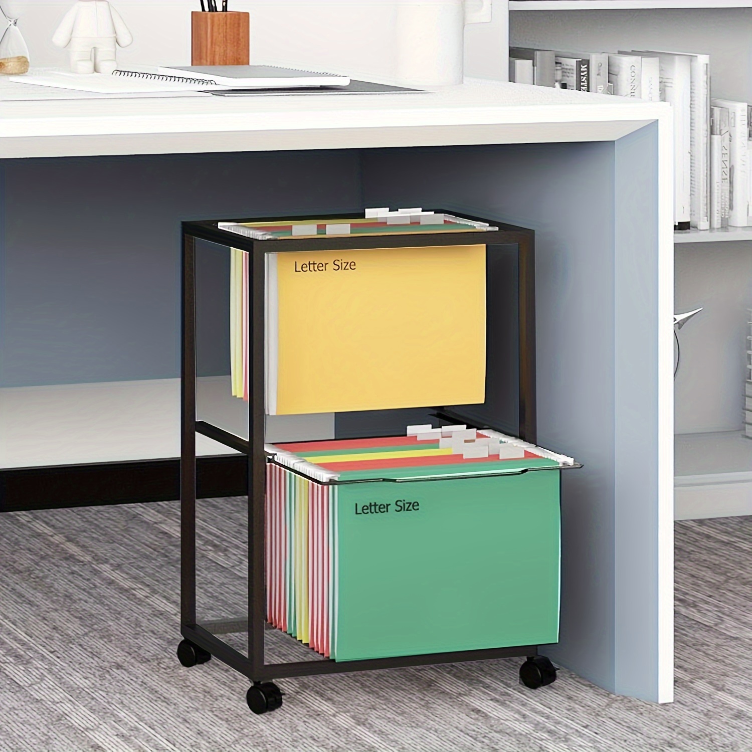 3 Drawer Metal Movable Filing Cabinet Storage Filing Cabinet With