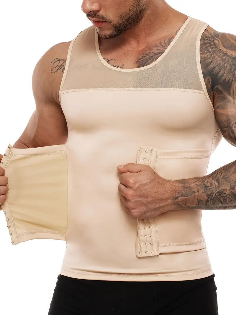 Mens Body Shaper Slimming Shirt Tummy Vest Compression Muscle Tank Top  Shapewear