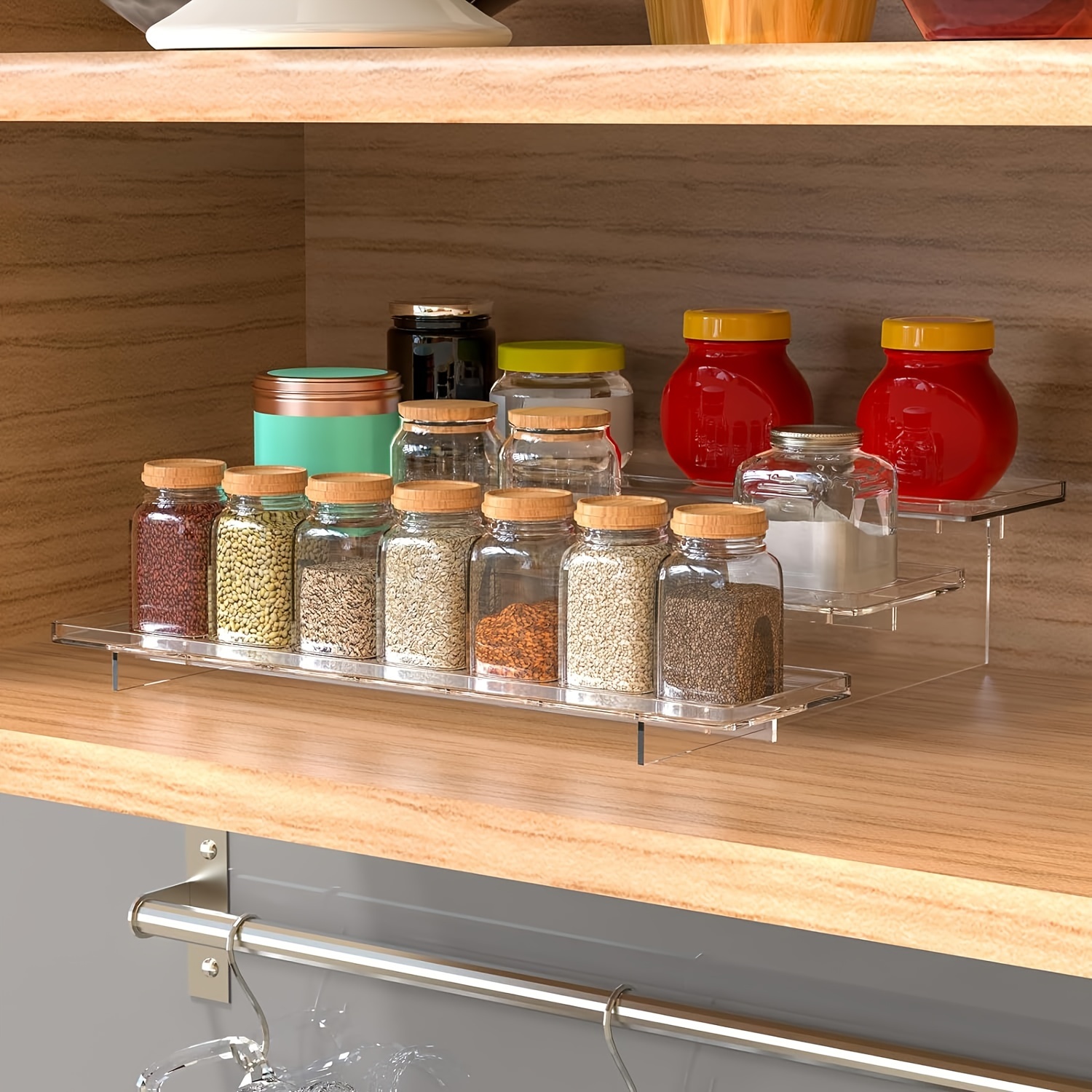 NEX 2-Tier Standing Rack Countertop Storage Organizer Spice Jars