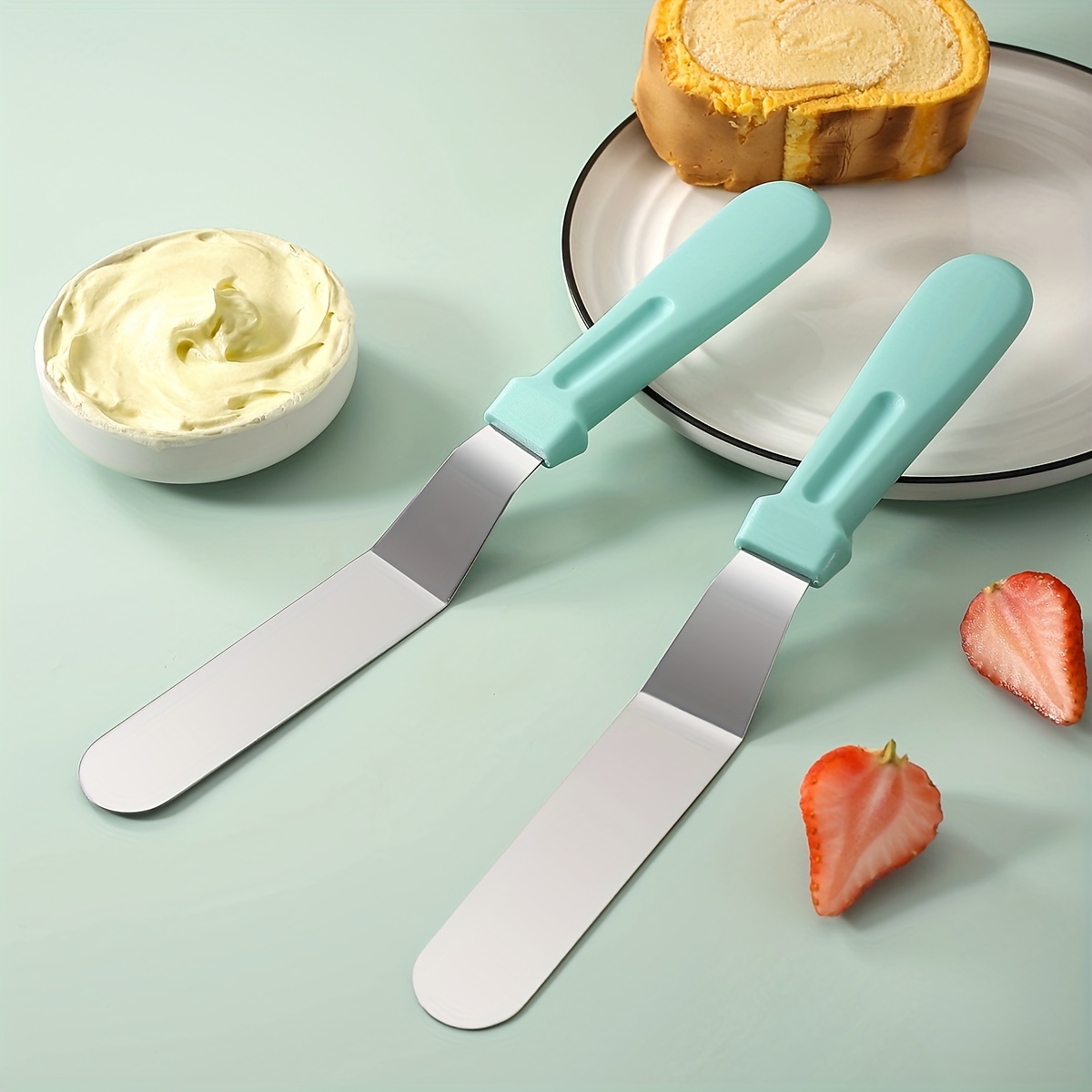 Icing Spatula, Professional Cake Angled Offset Spatula With Stainless Steel  Blade - Thickened Frosting Knife With Durable Plastic Handle For Cake  Decorating, Pastry & Baking - Temu