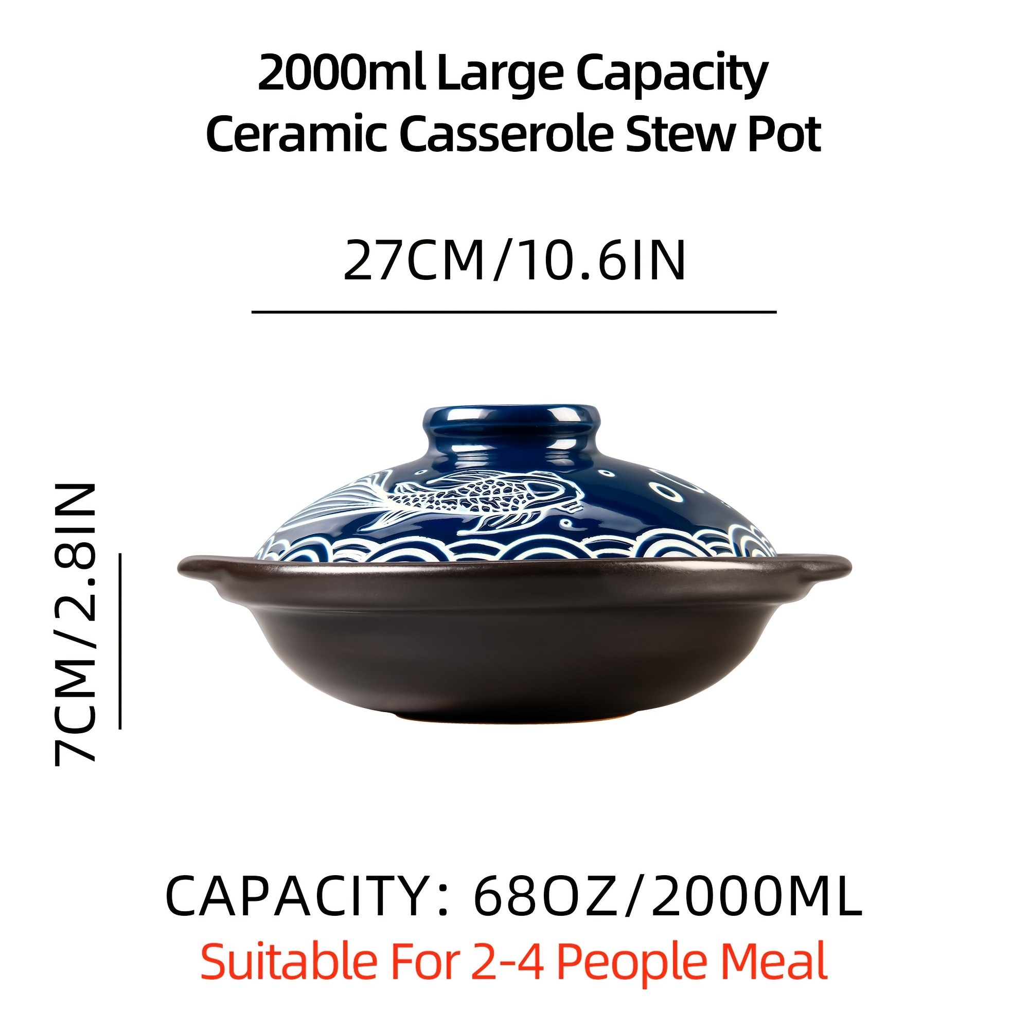 Ceramic Stew Pot Casserole Dish Clay Cooking Shallow Pot - Temu