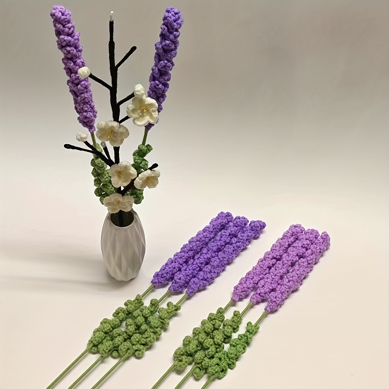 Handmade Lavender Crochet Lavender Flowers Cute Knitted - Temu