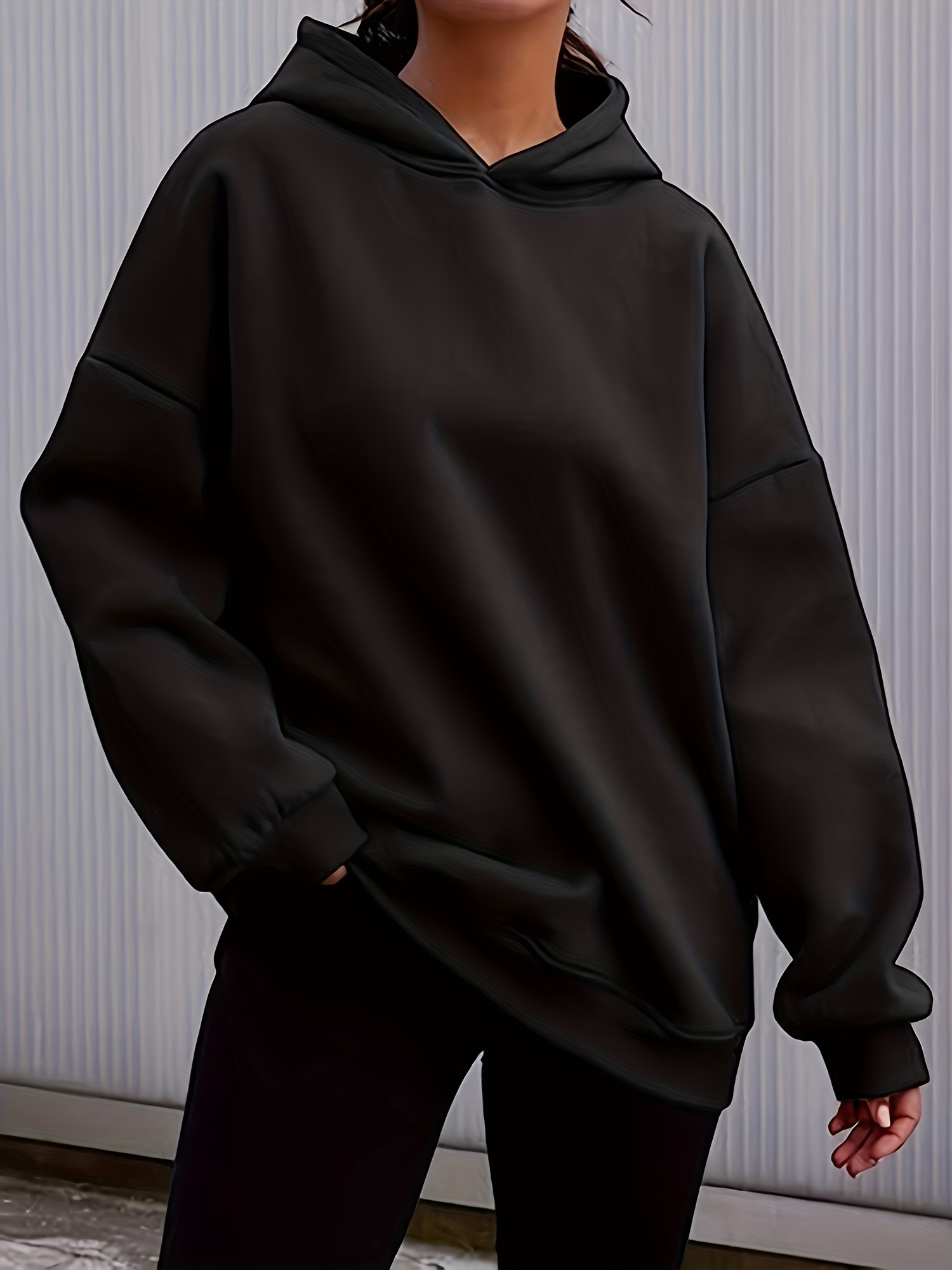 Solid Color Hoodie Sweatshirt Casual Long Sleeve Hoodie - Temu United  Kingdom