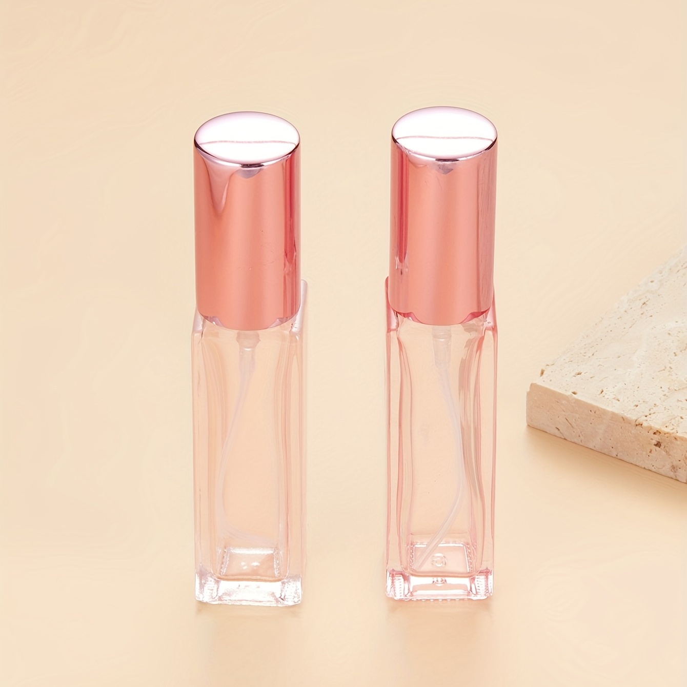 Gold Clear Glass Essential Oil Perfume Mini Spray Bottle