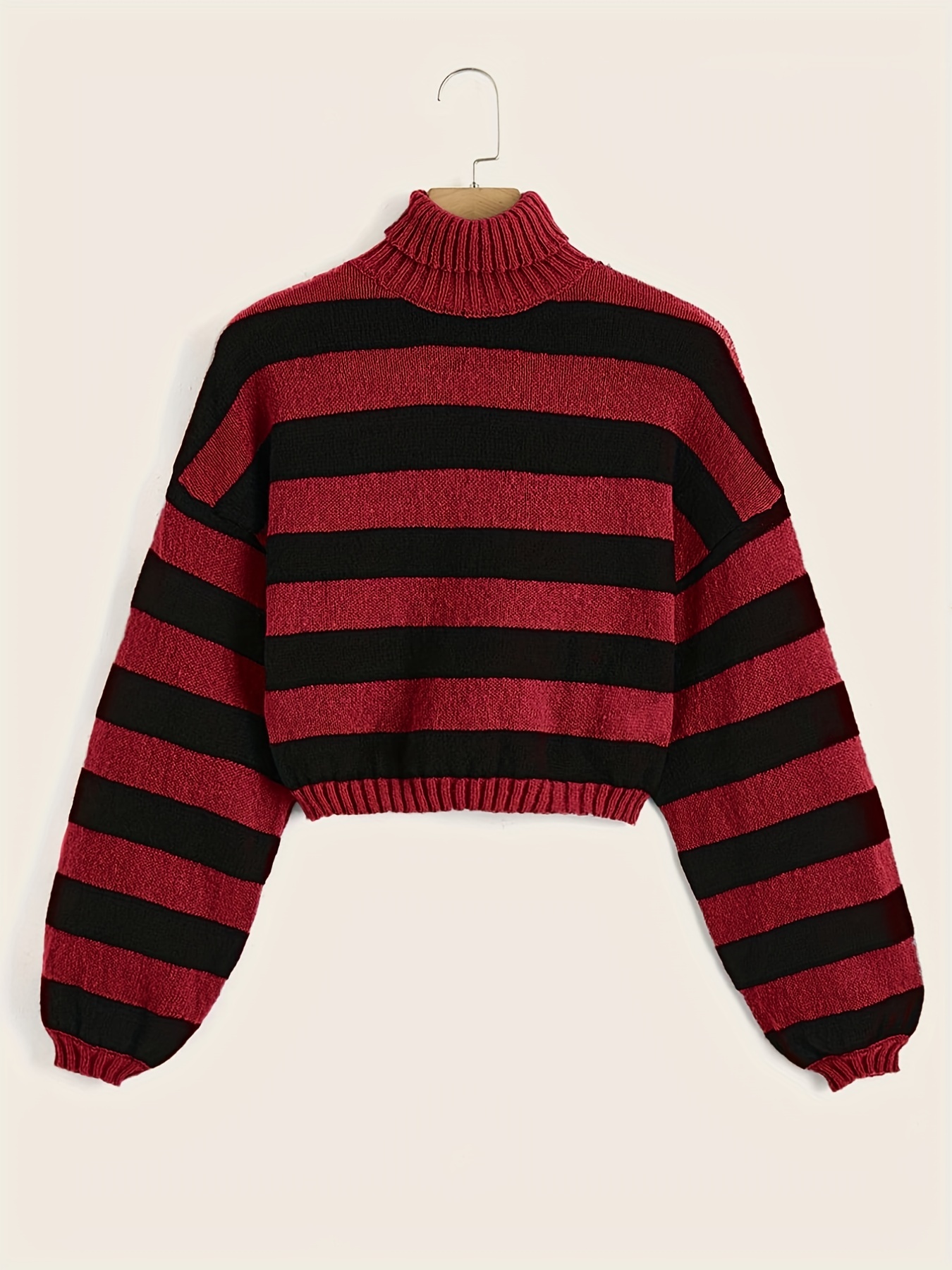 Red and black striped on sale turtleneck