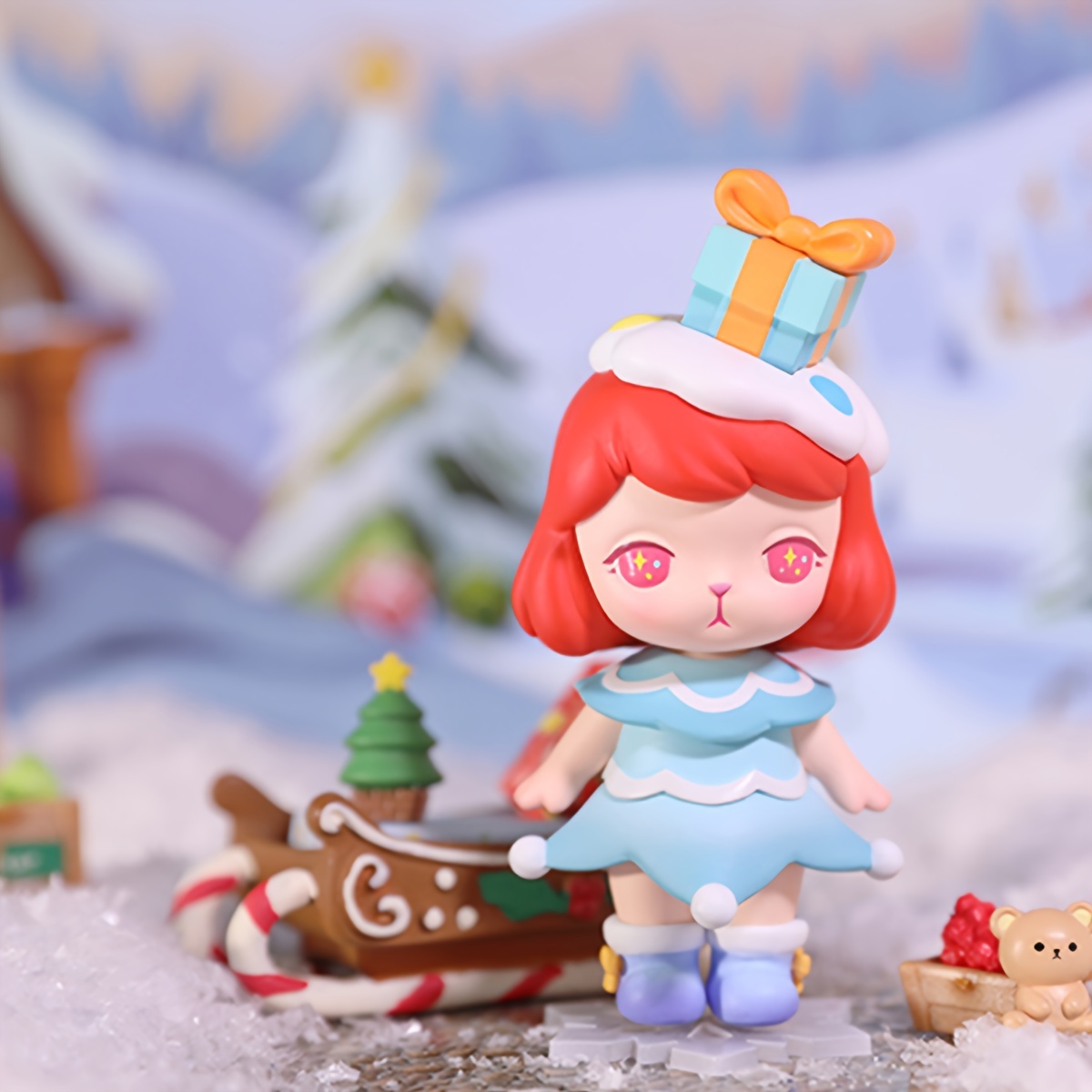 Molang - Caja misteriosa de la serie Conejo de invierno de Navidad, caja  ciega de juguetes, linda figura coleccionable, modelo de acción, sorpresa  de